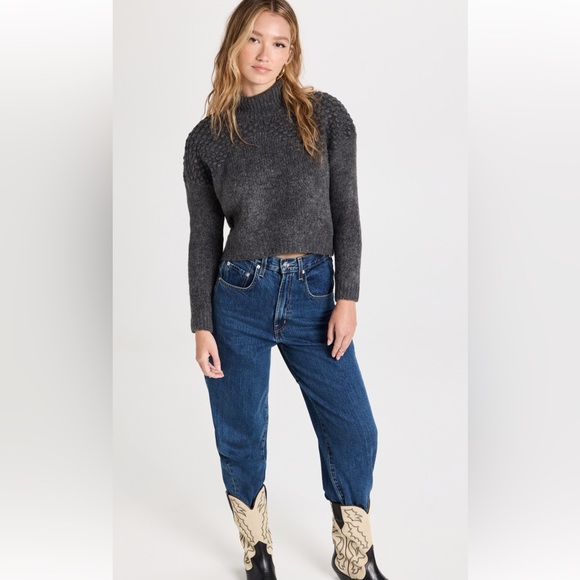 Free People Bradley Pullover in color Charcoal. - Picture 3 of 8